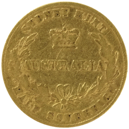 Pre-Owned 1866 Australian Sydney Mint Victoria Young Head Half Sovereign Gold Coin