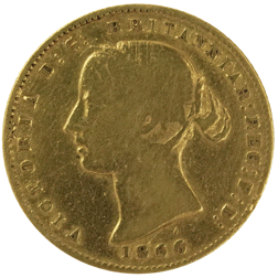 Pre-Owned 1866 Australian Sydney Mint Victoria Young Head Half Sovereign Gold Coin