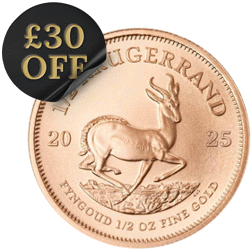 2025 South African Krugerrand 1/2oz Gold Coin
