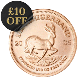 2025 South African Krugerrand 1/10oz Gold Coin