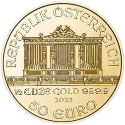 2025 Austrian Philharmonic 1/2oz Gold Coin