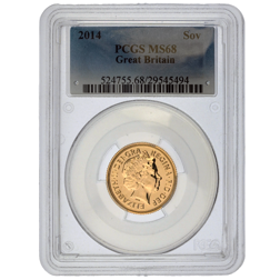 Pre-Owned 2014 UK Full Sovereign Gold Coin - PCGS Graded MS68 - 524755.68/29545494
