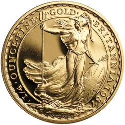 Pre-Owned 1987 UK Britannia 1/4oz Proof Gold Coin