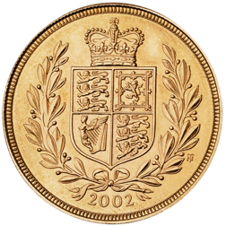 Pre-Owned 2002 UK Full Sovereign Gold Coin