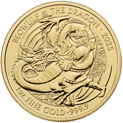2025 UK Myths and Legends Beowulf and The Dragon 1oz Gold Coin