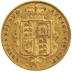 Pre-Owned 1874 London Mint DN.18 Victorian 'Shield' Half Sovereign Gold Coin