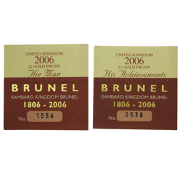 Pre-Owned 2006 UK Brunel The Man and His Achievements £2 Proof Gold 2-Coin Set