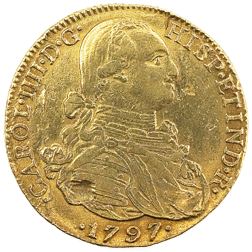Pre-Owned Colombia 1797 8 Escudo Gold Coin
