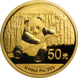 Pre-Owned Chinese Panda 1/10oz Gold Coin - Mixed Dates