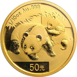 Pre-Owned Chinese Panda 1/10oz Gold Coin - Mixed Dates