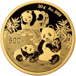 2025 Chinese Panda 30g Gold Coin