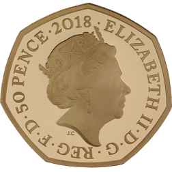 Pre-Owned 2018 UK 'The Snowman' 50p Proof Gold Coin