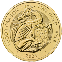 Pre-Owned 2024 UK Tudor Beasts Tudor Dragon 1oz Gold Coin