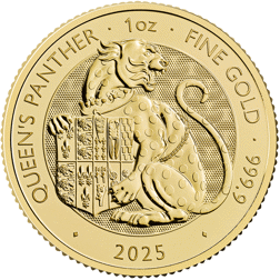 Pre-Owned 2025 UK Tudor Beasts Queen’s Panther 1oz Gold Coin