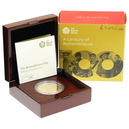 Pre-Owned 2019 UK Remembrance Day £5 Proof Gold Coin