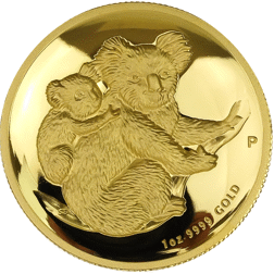 Pre-Owned 2008 Australian Koala 1oz High Relief Proof Gold Coin