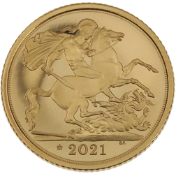 Pre-Owned 2021 UK Half Sovereign Proof Gold Coin