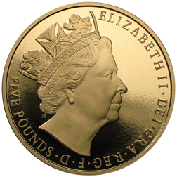 Pre-Owned 2015 UK The Longest Reigning Monarch £5 Proof Design Gold Coin