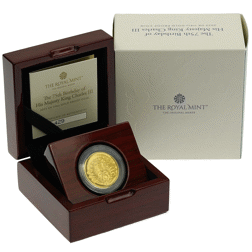 Pre-Owned 2023 UK 75th Birthday of King Charles III 1/4oz Proof Gold Coin