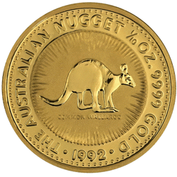 Pre-Owned 1992 Australian Nugget 'Common Wallaroo' 1/10oz Gold Coin