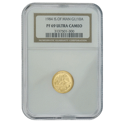 Pre-Owned 1984 Isle of Man Angel 1/10oz Proof Gold Coin - NGC Graded PF69 - 3137501-300