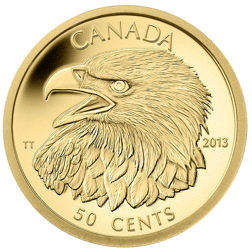 Pre-Owned 2013 Canadian Bald Eagle 1/25oz Proof Gold Coin