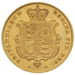 Pre-Owned 1851 London Mint Victoria Young Head 'Shield' Half Sovereign Gold Coin