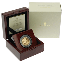 Pre-Owned UK 2025 St George and the Dragon Design Full Sovereign Proof Gold Coin