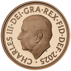 Pre-Owned UK 2025 Shield Design Full Sovereign Proof Gold Coin