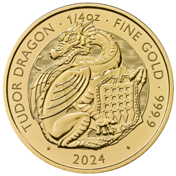 Pre-Owned 2024 UK Tudor Beasts Tudor Dragon 1/4oz Gold Coin