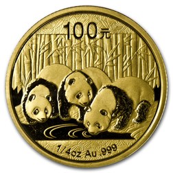 Pre-Owned 2013 Chinese Panda 1/4oz Gold Coin