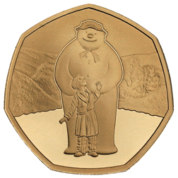 Pre-Owned 2019 UK 'The Snowman' 50p Proof Gold Coin