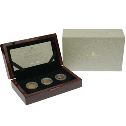 Pre-Owned 2022 UK Elizabeth II Memorial Sovereign Proof Gold 3-Coin Set