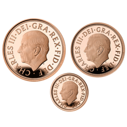 Pre-Owned 2022 UK Elizabeth II Memorial Sovereign Proof Gold 3-Coin Set
