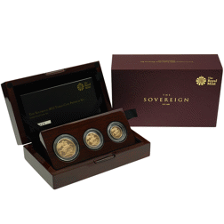 Pre-Owned 2015 UK Premium Sovereign Proof Gold 3-Coin Set