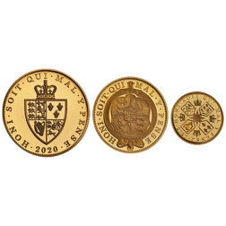 Pre-Owned 2020 East India Company King George III Sovereign Proof Gold 3-Coin Set