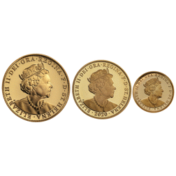 Pre-Owned 2020 East India Company King George III Sovereign Proof Gold 3-Coin Set