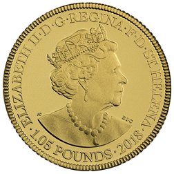 Pre-Owned 2018 St Helena East India Company Guinea Proof Gold Coin