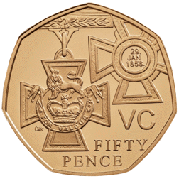 Pre-Owned 2006 UK Victoria Cross ‘The Award’ 50p Proof Gold Coin