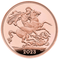 Pre-Owned 2023 UK Coronation Full Sovereign Piedfort Proof Gold Coin