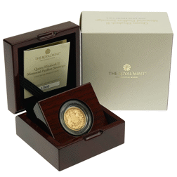 Pre-Owned 2022 UK Memorial Full Sovereign Piedfort Proof Gold Coin