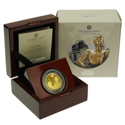 Pre-Owned 2023 UK Star Wars ‘R2-D2 and C-3PO’ 1/4oz Proof Gold Coin