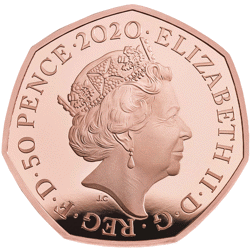Pre-Owned 2020 UK 'The Snowman' Proof Gold 50p Coin