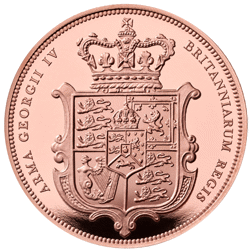 Pre-Owned 2025 UK Shield Design Full Sovereign Piedfort Proof Gold Coin