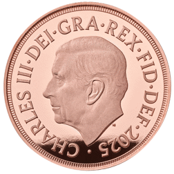 Pre-Owned 2025 UK Shield Design Full Sovereign Piedfort Proof Gold Coin