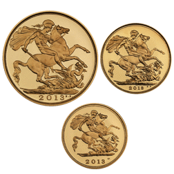 Pre-Owned 2013 UK Premium Sovereign Proof Gold 3-Coin Collection