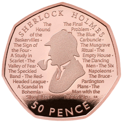 Pre-Owned 2019 UK Sherlock Holmes 50p Proof Gold Coin