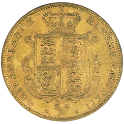 Pre-Owned 1874 London Mint DN.21 Victorian 'Shield' Half Sovereign Gold Coin