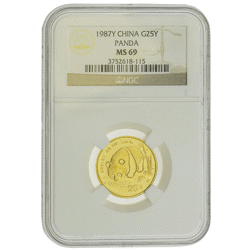 Pre-Owned 1987 Chinese Panda 1/4oz Gold Coin - NGC Graded MS69 - 3752618-115