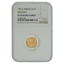 Pre-Owned 1987 UK Britannia 1/10oz Proof Gold Coin - NGC Graded PF69 - 4698859-009